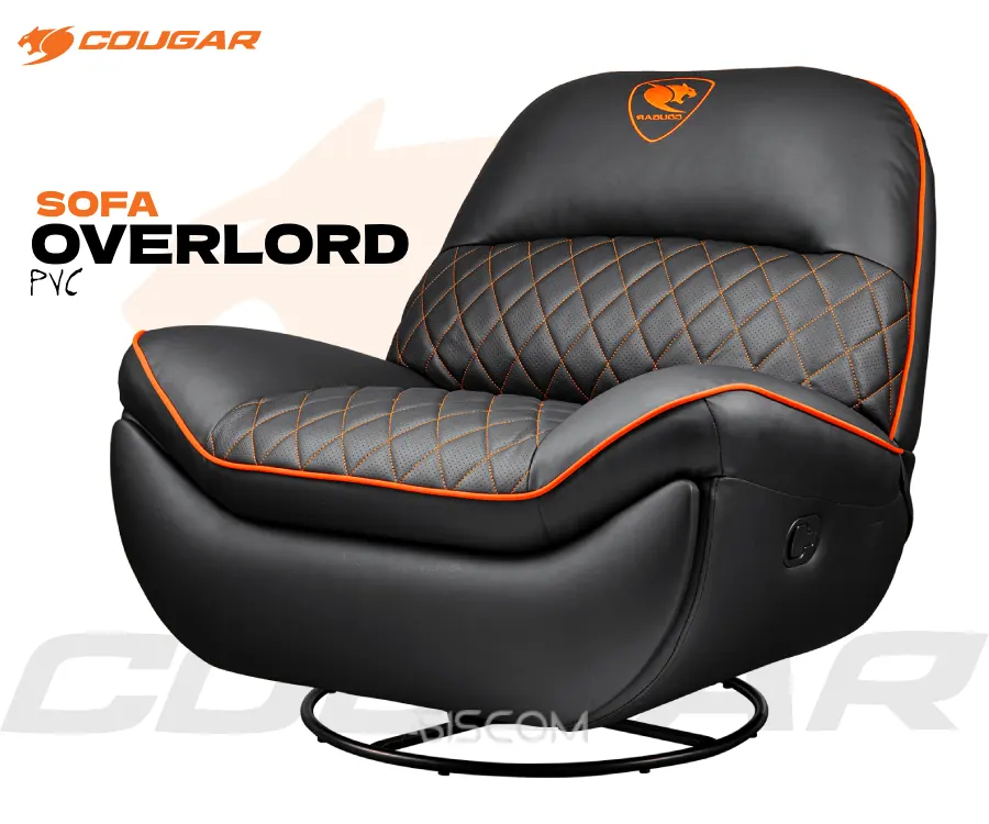 SOFA Gamer COUGAR OVERLORD Black/Orange con reposapies